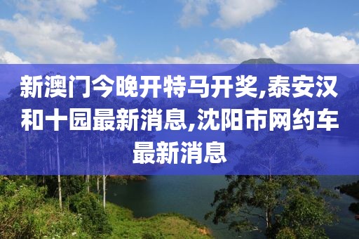 新澳门今晚开特马开奖,泰安汉和十园最新消息,沈阳市网约车最新消息