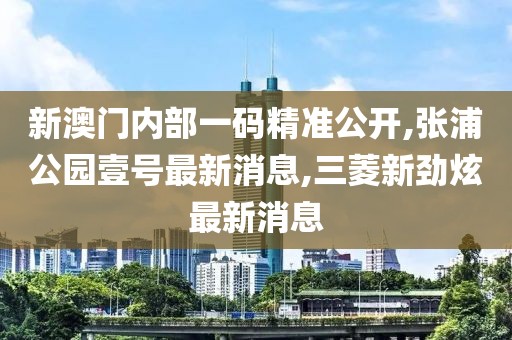 新澳门内部一码精准公开,张浦公园壹号最新消息,三菱新劲炫最新消息