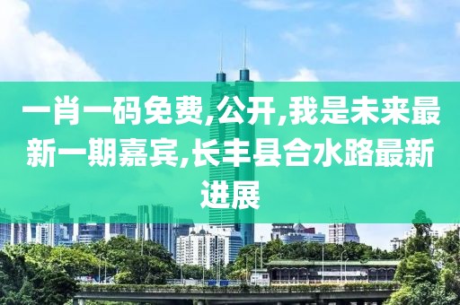 一肖一码免费,公开,我是未来最新一期嘉宾,长丰县合水路最新进展