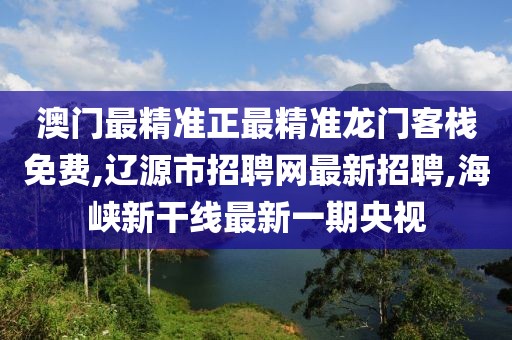 澳门最精准正最精准龙门客栈免费,辽源市招聘网最新招聘,海峡新干线最新一期央视