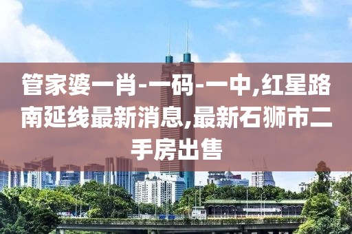 管家婆一肖-一码-一中,红星路南延线最新消息,最新石狮市二手房出售