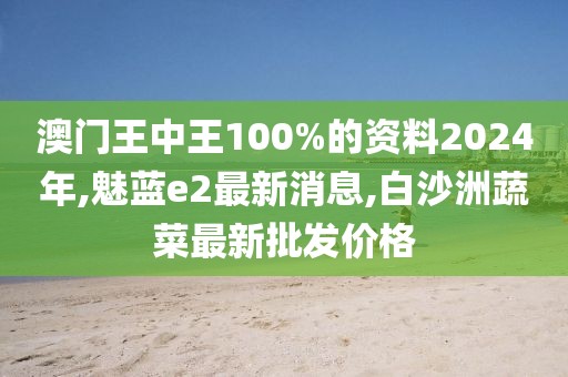 澳门王中王100%的资料2024年,魅蓝e2最新消息,白沙洲蔬菜最新批发价格