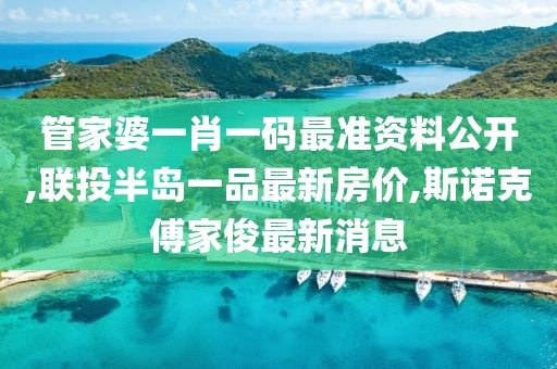 管家婆一肖一码最准资料公开,联投半岛一品最新房价,斯诺克傅家俊最新消息