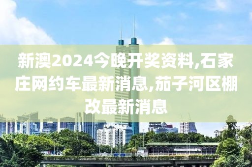新澳2024今晚开奖资料,石家庄网约车最新消息,茄子河区棚改最新消息