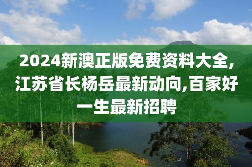2024新澳正版免费资料大全,江苏省长杨岳最新动向,百家好一生最新招聘