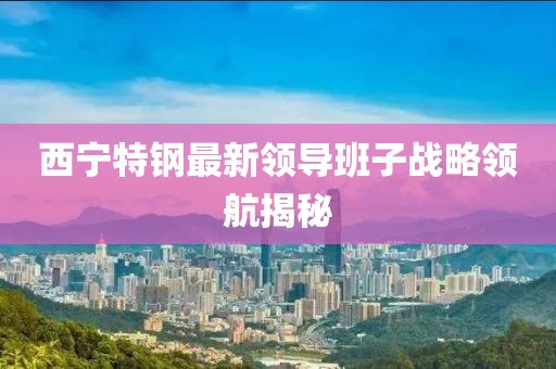 西宁特钢最新领导班子战略领航揭秘
