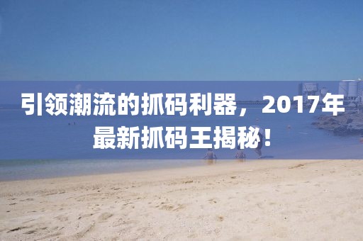 引领潮流的抓码利器，2017年最新抓码王揭秘！