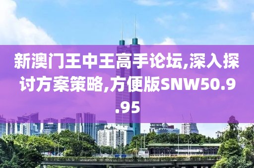 新澳门王中王高手论坛,深入探讨方案策略,方便版SNW50.9.95