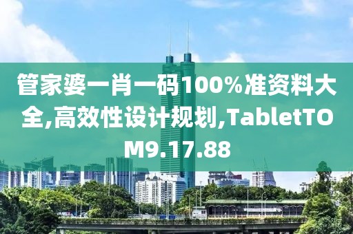 管家婆一肖一码100%准资料大全,高效性设计规划,TabletTOM9.17.88