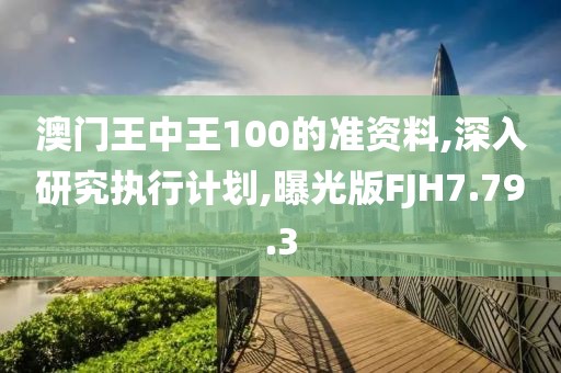 澳门王中王100的准资料,深入研究执行计划,曝光版FJH7.79.3