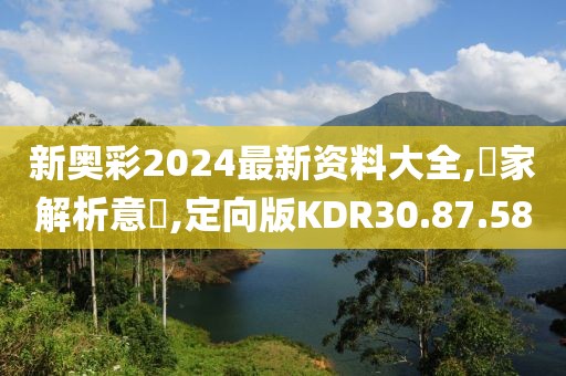 新奥彩2024最新资料大全,專家解析意見,定向版KDR30.87.58