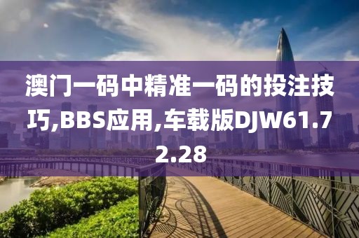 澳门一码中精准一码的投注技巧,BBS应用,车载版DJW61.72.28