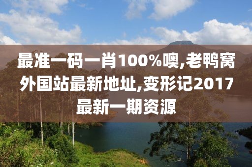 最准一码一肖100%噢,老鸭窝外国站最新地址,变形记2017最新一期资源