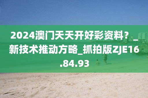 2024澳门天天开好彩资料？_新技术推动方略_抓拍版ZJE16.84.93