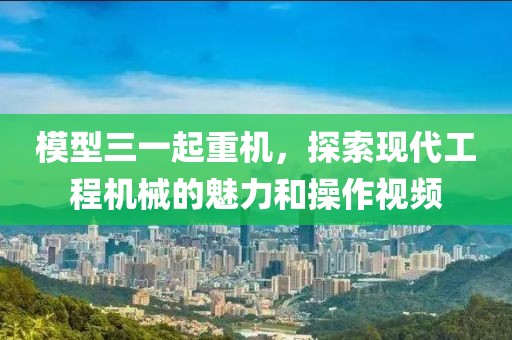 模型三一起重机，探索现代工程机械的魅力和操作视频