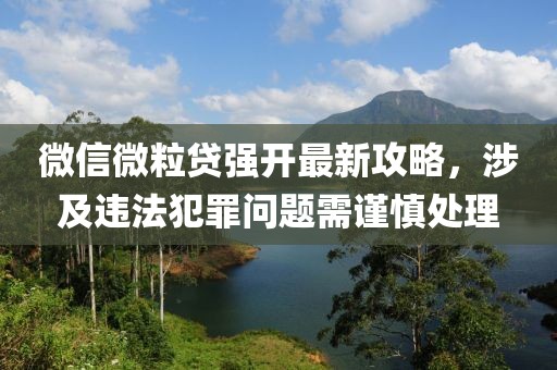 微信微粒贷强开最新攻略，涉及违法犯罪问题需谨慎处理