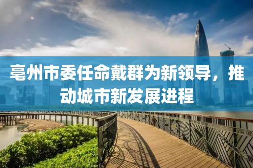 亳州市委任命戴群为新领导，推动城市新发展进程