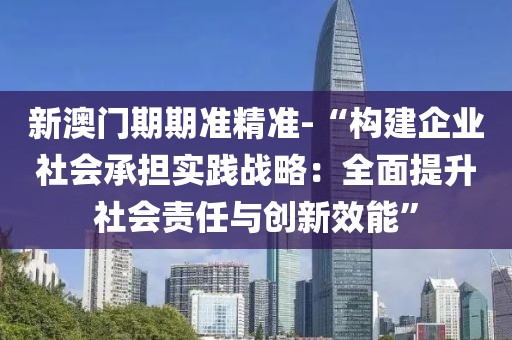 新澳门期期准精准-“构建企业社会承担实践战略：全面提升社会责任与创新效能”