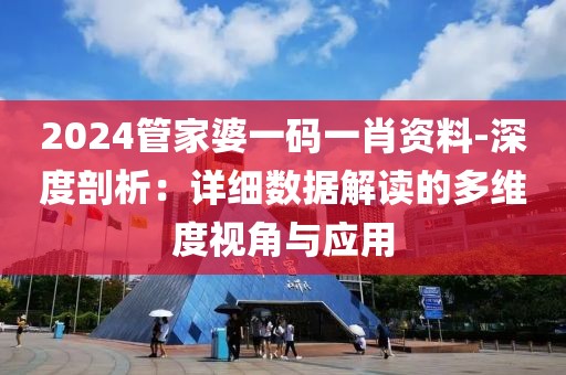 2024管家婆一码一肖资料-深度剖析：详细数据解读的多维度视角与应用