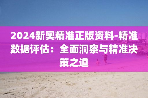 2024新奥精准正版资料-精准数据评估：全面洞察与精准决策之道