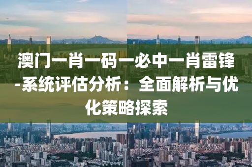 澳门一肖一码一必中一肖雷锋-系统评估分析：全面解析与优化策略探索