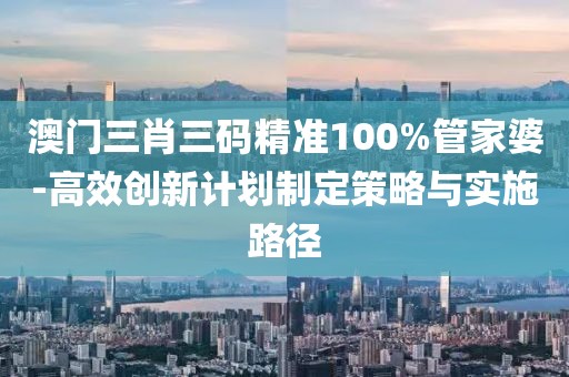 澳门三肖三码精准100%管家婆-高效创新计划制定策略与实施路径