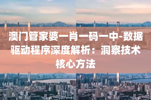 澳门管家婆一肖一码一中-数据驱动程序深度解析：洞察技术核心方法