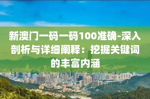 新澳门一码一码100准确-深入剖析与详细阐释：挖掘关键词的丰富内涵