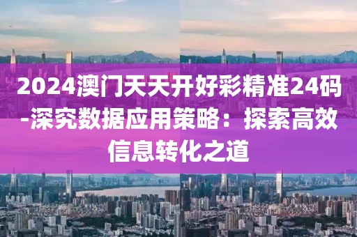 2024澳门天天开好彩精准24码-深究数据应用策略：探索高效信息转化之道