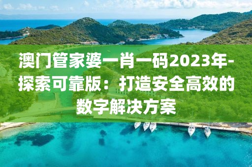 澳门管家婆一肖一码2023年-探索可靠版：打造安全高效的数字解决方案