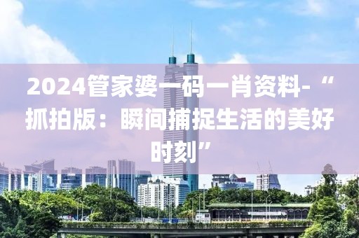2024管家婆一码一肖资料-“抓拍版：瞬间捕捉生活的美好时刻”