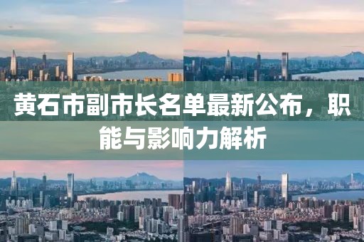 黄石市副市长名单最新公布，职能与影响力解析