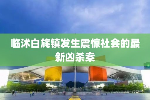 临沭白旄镇发生震惊社会的最新凶杀案