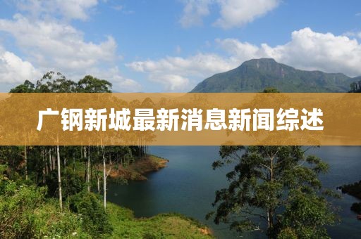 广钢新城最新消息新闻综述