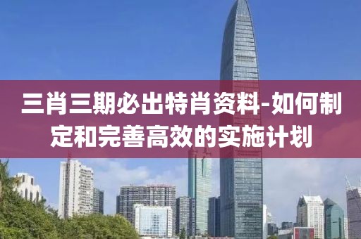 三肖三期必出特肖资料-如何制定和完善高效的实施计划