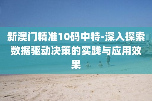 新澳门精准10码中特-深入探索数据驱动决策的实践与应用效果