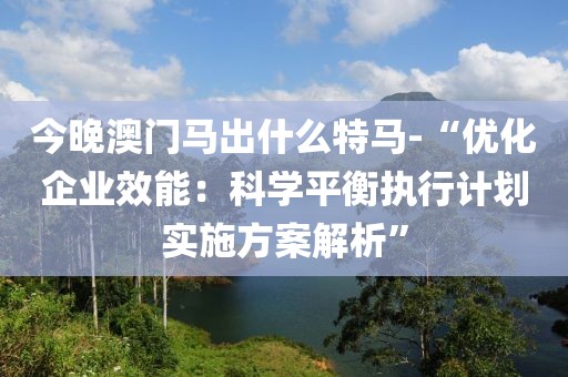 今晚澳门马出什么特马-“优化企业效能：科学平衡执行计划实施方案解析”