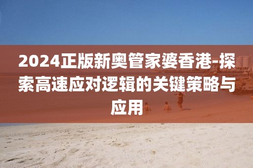 2024正版新奥管家婆香港-探索高速应对逻辑的关键策略与应用