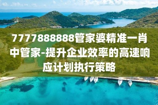 7777888888管家婆精准一肖中管家-提升企业效率的高速响应计划执行策略