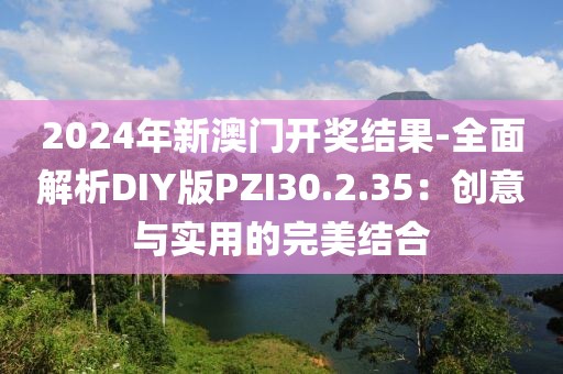 2024年新澳门开奖结果-全面解析DIY版PZI30.2.35：创意与实用的完美结合