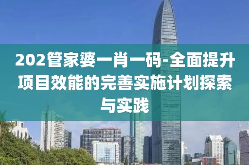 202管家婆一肖一码-全面提升项目效能的完善实施计划探索与实践