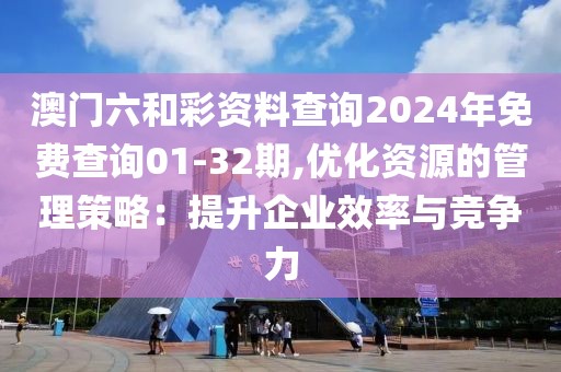 澳门六和彩资料查询2024年免费查询01-32期,优化资源的管理策略：提升企业效率与竞争力
