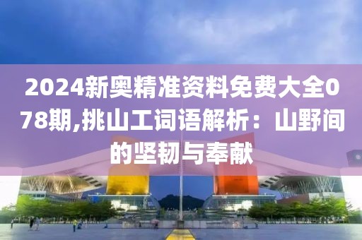 2024新奥精准资料免费大全078期,挑山工词语解析：山野间的坚韧与奉献