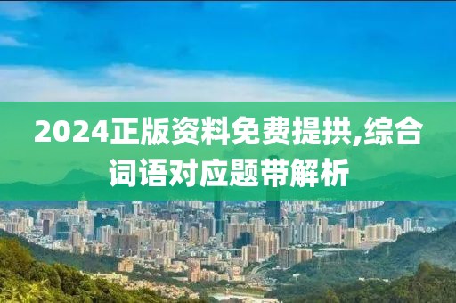 2024正版资料免费提拱,综合词语对应题带解析