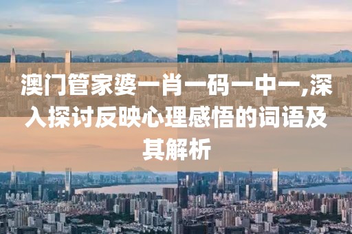 澳门管家婆一肖一码一中一,深入探讨反映心理感悟的词语及其解析
