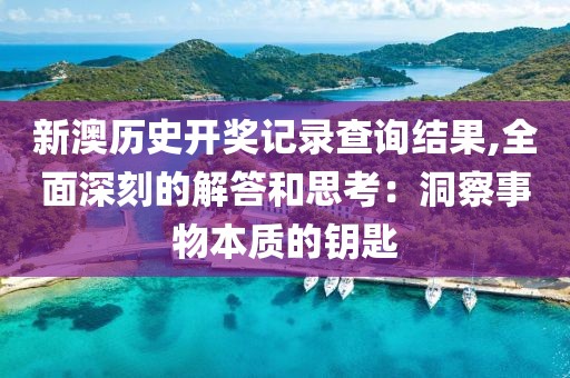 新澳历史开奖记录查询结果,全面深刻的解答和思考：洞察事物本质的钥匙