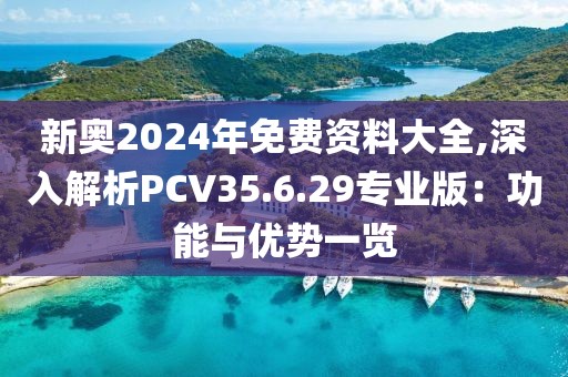 新奥2024年免费资料大全,深入解析PCV35.6.29专业版：功能与优势一览