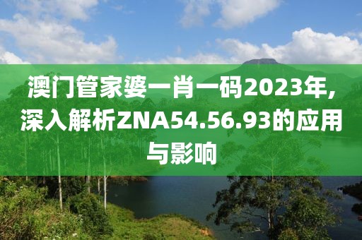 澳门管家婆一肖一码2023年,深入解析ZNA54.56.93的应用与影响