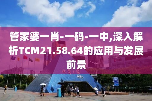 管家婆一肖-一码-一中,深入解析TCM21.58.64的应用与发展前景