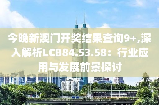 今晚新澳门开奖结果查询9+,深入解析LCB84.53.58：行业应用与发展前景探讨
